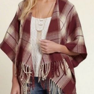 Hollister Plaid Poncho